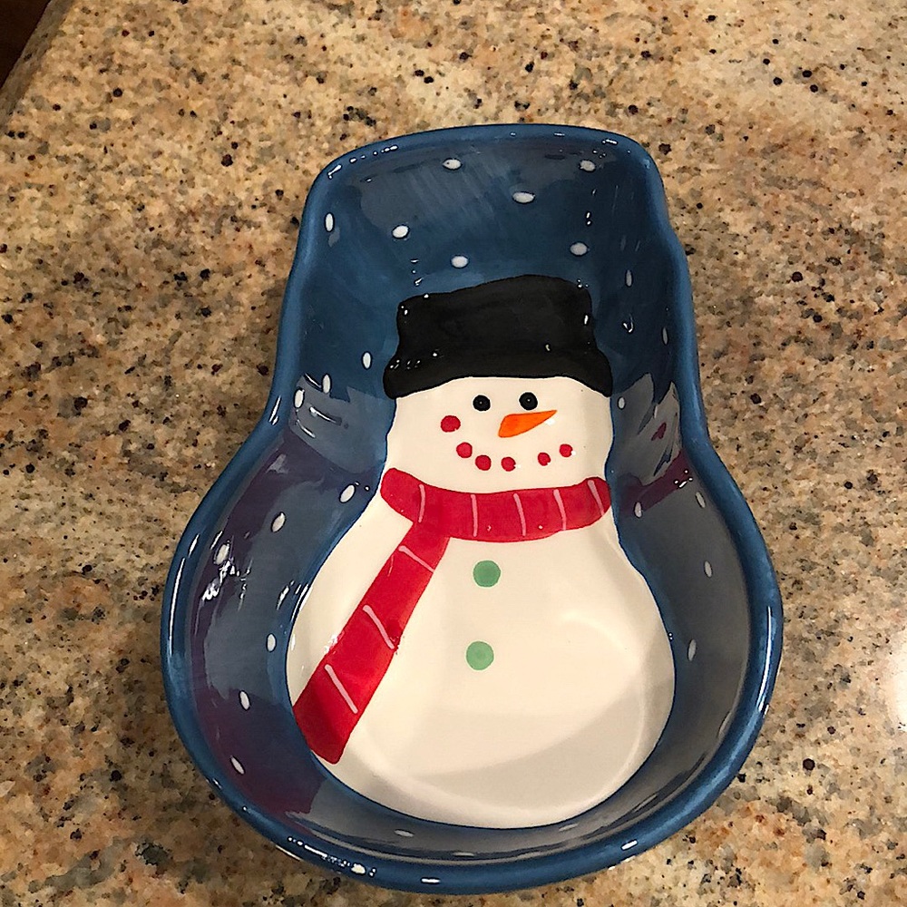 Ceramic Snowman Candy Bowl